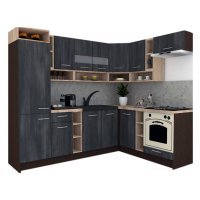 Bucatarie de Colt COSSY NEW 180-250 DR., Wenge / Decor 8509